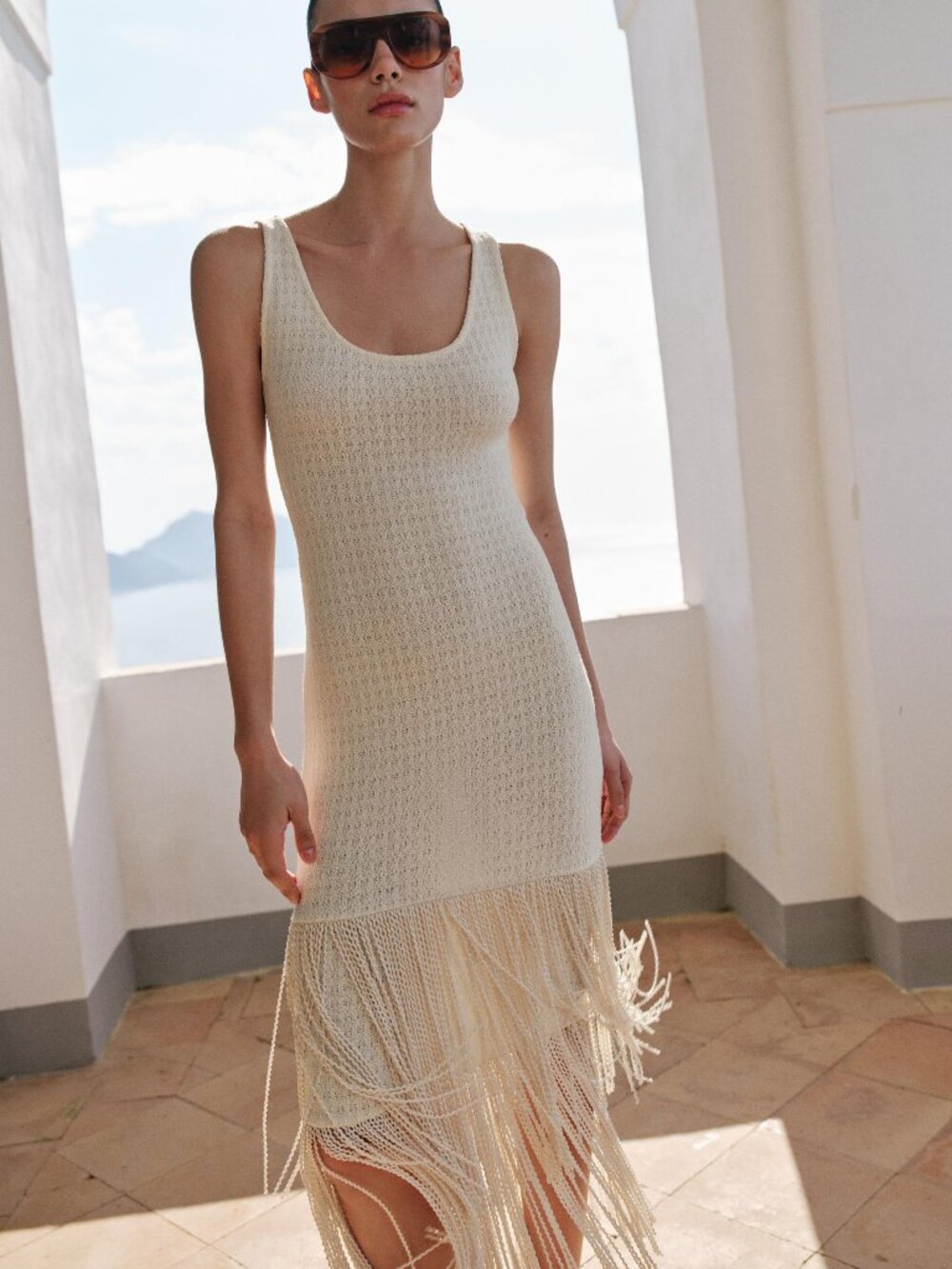 ZARA FRINGE KNIT DRESS
